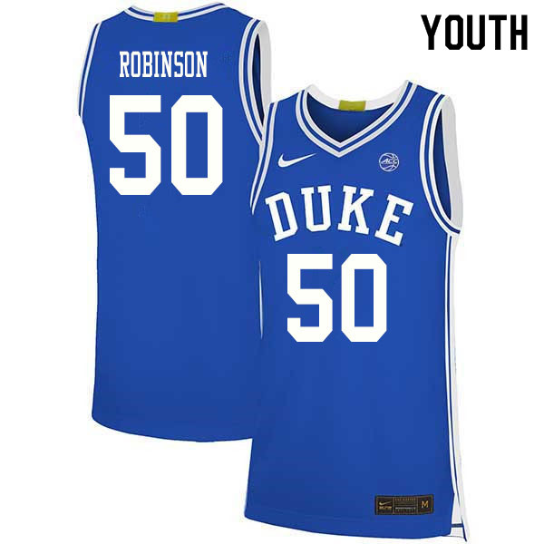 2020 Youth #50 Justin Robinson Duke Blue Devils College Basketball Jerseys Sale-Blue - Click Image to Close